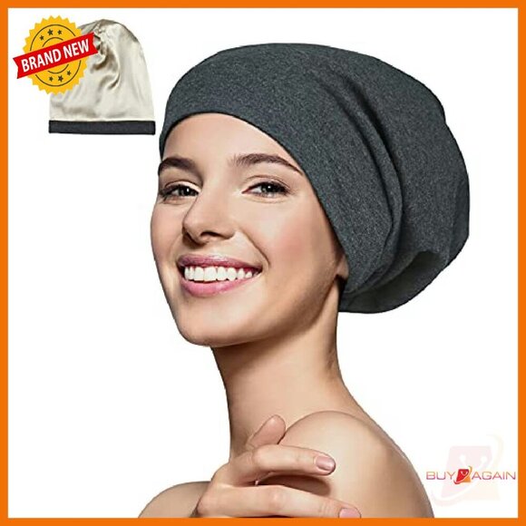 Adjustable Silk Satin Sleep Cap for Curly Hair Dreadlocks 18-32 Inch - Picture 2 of 7